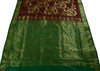 Bollywood Saree Hand Beaded Embroiderd Zari Woven Banarasi Sari Garnet