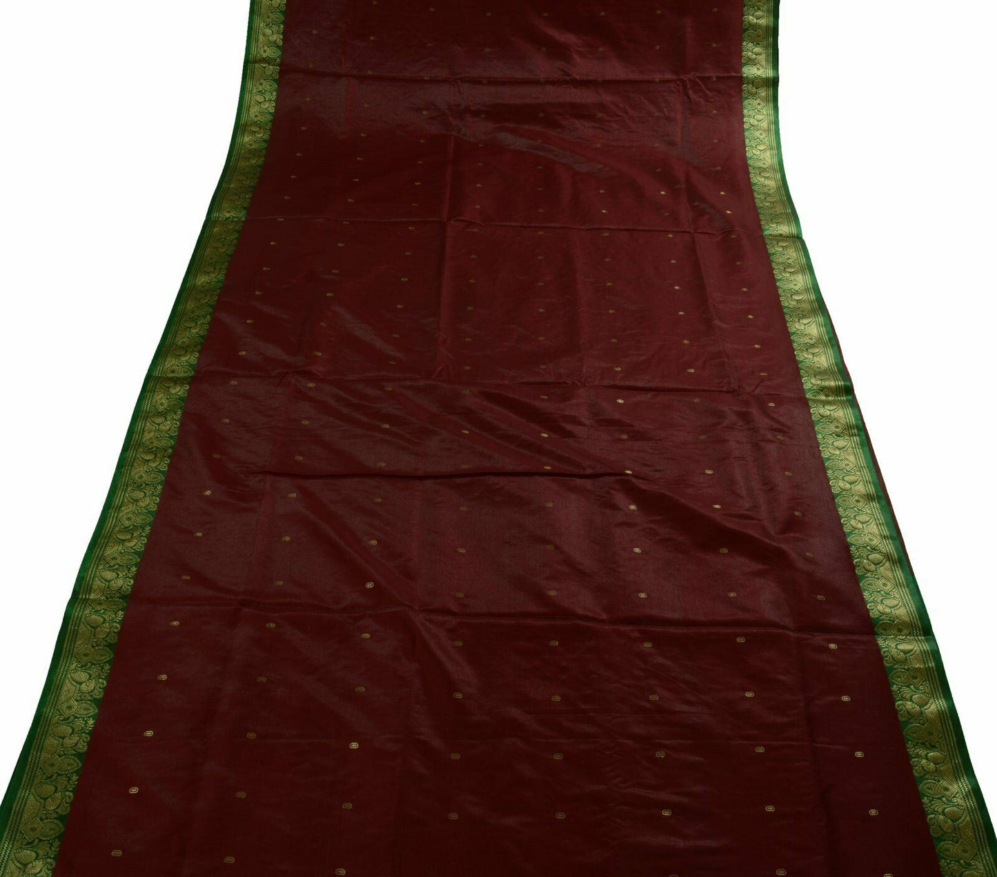 Bollywood Saree Hand Beaded Embroiderd Zari Woven Banarasi Sari Garnet