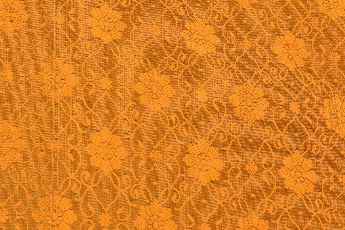 Orange Banarasi Silk Stole Woven Silk Brocade Tanchoi Zaal Zari Border Wrap