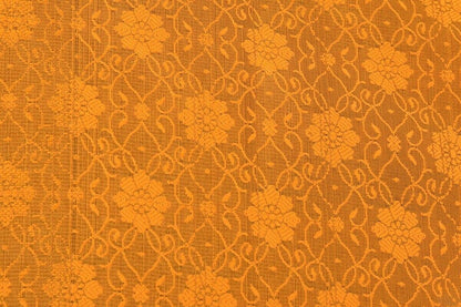 Orange Banarasi Silk Stole Woven Silk Brocade Tanchoi Zaal Zari Border Wrap