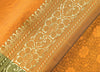 Orange Banarasi Silk Stole Woven Silk Brocade Tanchoi Zaal Zari Border Wrap