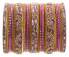 Indian Bangles Set of 26 Ethnic Bracelets Bridal Churi Kangan Pink 2-8