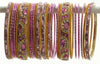 Indian Bangles Set of 26 Ethnic Bracelets Bridal Churi Kangan Pink 2-8