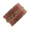 Indian Bangles Set of 26 Ethnic Bracelets Bridal Churi Kangan Pink 2-8