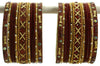 Indian Bangles Set of 26 Ethnic Bracelets Traditional Churi Kangan Maroon 2-8