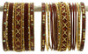 Indian Bangles Set of 26 Ethnic Bracelets Traditional Churi Kangan Maroon 2-8
