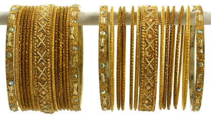 Indian Bangles Set of 26 Ethnic Bracelets Traditional Churi Antique Green 2-8