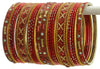 Indian Bangles Set of 26 Ethnic Bracelets Traditional Churi Kangan Red 2-8