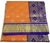 Banarasi Saree Indian Art Silk Woven Zari Brocade Sari Fabric Peach