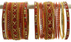 Indian Bangles Set of 26 Ethnic Bracelets Traditional Churi Kangan Orange 2-8