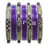 Indian Ethnic Bangles 24Pc Churi Kangan Set Bollywood Wedding Bracelets Purple 2