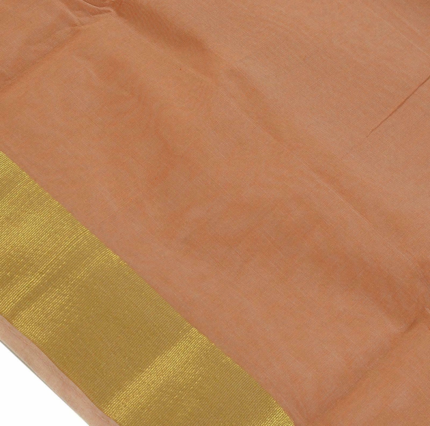 Zari Woven Pallu Border Indian Cotton Blend Plain Saree Sari Fabric