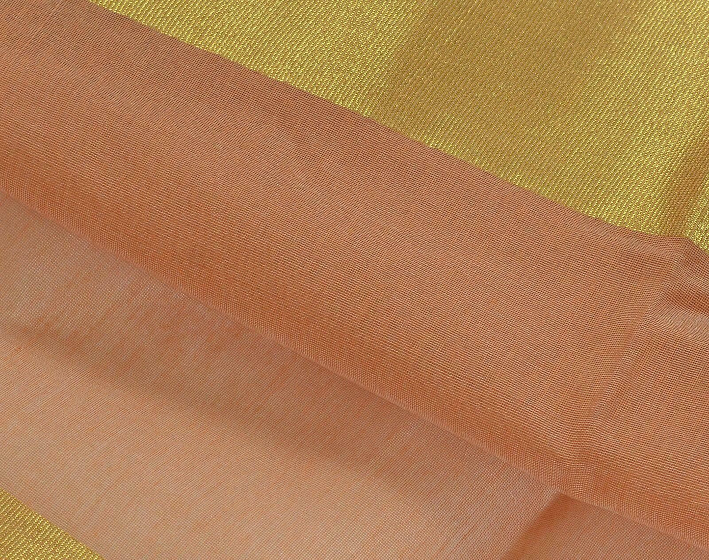 Zari Woven Pallu Border Indian Cotton Blend Plain Saree Sari Fabric