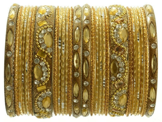 Indian Bangles Set of 26 Ethnic Bracelets Bridal Churi Kangan Cream 2-6