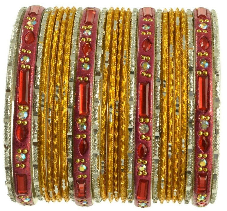 Indian Bangles Set Ethnic Traditional Bracelets Bollywood Bridal Churi 2.6 Gold