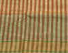 Woven Check Pattern Indian Ethnic Cotton Blend Saree Sari Fabric Cream & Rust