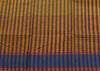 Woven Check Pattern Indian Ethnic Cotton Blend Saree Sari Fabric Saffron & Blue