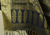 Indian Art Silk Woven Zari Brocade Long Stole Banarasi Dupatta Shawl Blue
