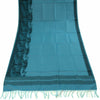 Woven Cotton Blend Indian Long Stole Banaras Ganga Ghat Dupatta Deep Blue
