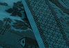 Woven Cotton Blend Indian Long Stole Banaras Ganga Ghat Dupatta Deep Blue