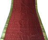 Banarasi Brocade Art Satin Silk Saree Maroon Green Zari Embroidered Sari Fabric