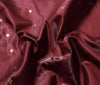 Banarasi Brocade Art Satin Silk Saree Maroon Green Zari Embroidered Sari Fabric