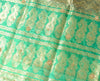 Banarasi Brocade Art Satin Silk Saree Maroon Green Zari Embroidered Sari Fabric