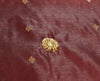 Banarasi Brocade Art Satin Silk Saree Maroon Green Zari Embroidered Sari Fabric