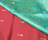 Banarasi Brocade Art Satin Silk Saree Maroon Green Zari Embroidered Sari Fabric