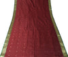 Banarasi Brocade Art Satin Silk Saree Maroon Green Zari Embroidered Sari Fabric