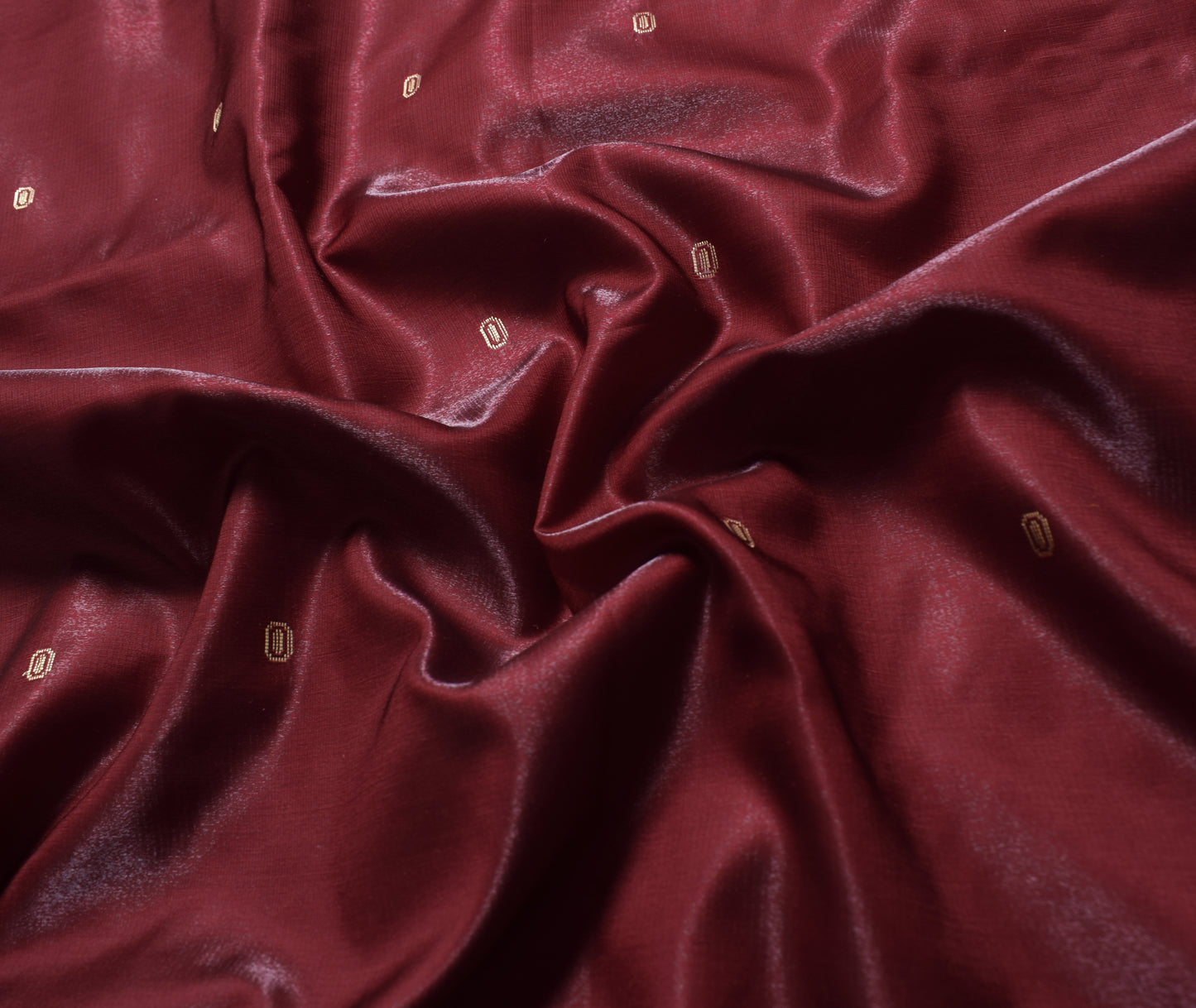 Banarasi Brocade Art Satin Silk Saree Maroon Green Zari Embroidered Sari Fabric