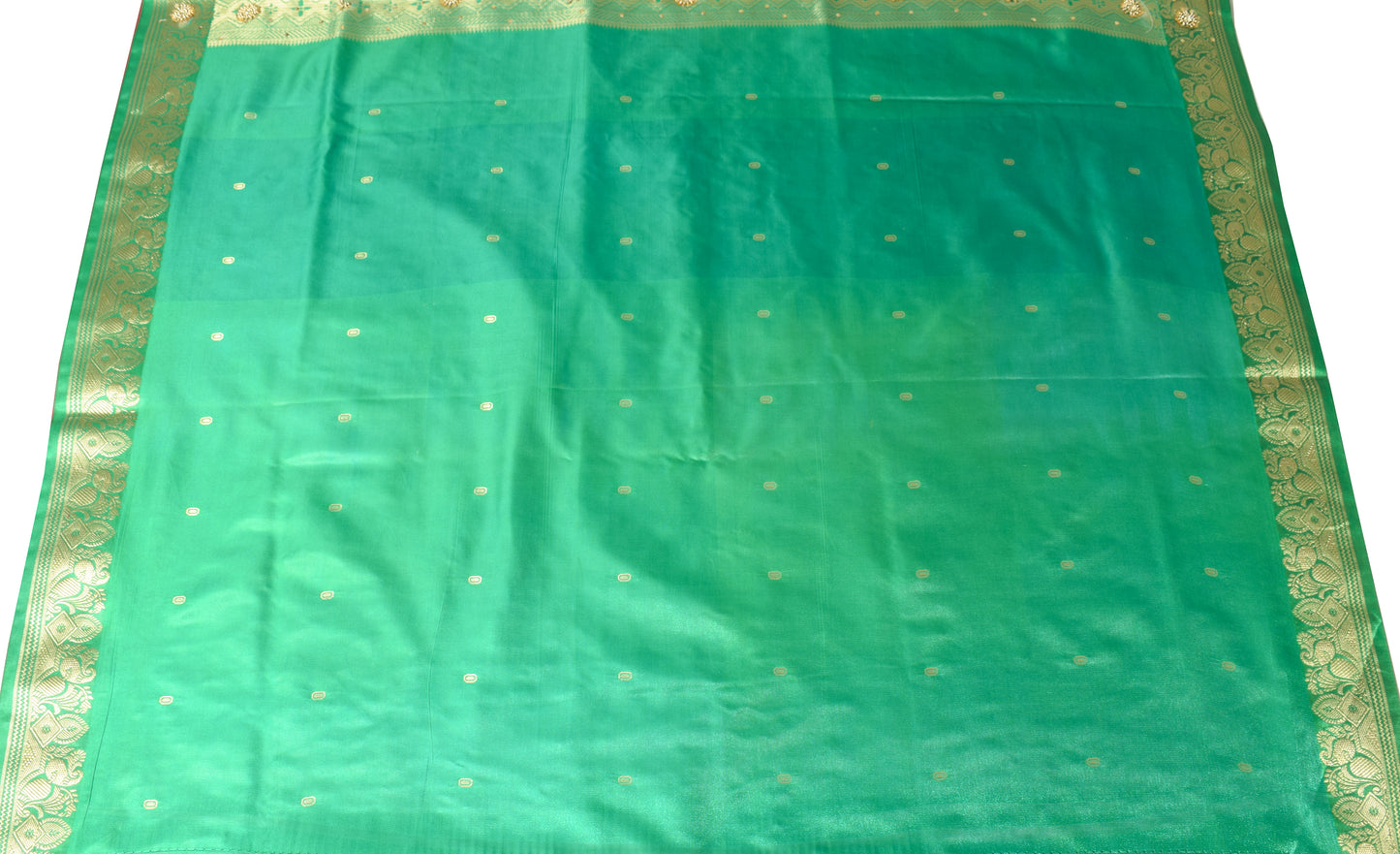 Banarasi Brocade Art Satin Silk Saree Maroon Green Zari Embroidered Sari Fabric