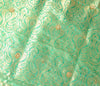 Banarasi Brocade Art Satin Silk Saree Maroon Green Zari Embroidered Sari Fabric