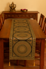 Black Banarasi Table Runner 72x16" Silk Brocade Mandala Dining Decor Cloth Gift