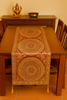 Maroon Banarasi Table Runner 72x16" Silk Brocade Mandala Dining Decor Cloth Gift