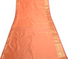Banarasi Art Silk Saree Blouse Fabric Peach Leaves Gold Zari Weaving Indian Sari