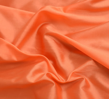 Banarasi Art Silk Saree Blouse Fabric Peach Leaves Gold Zari Weaving Indian Sari