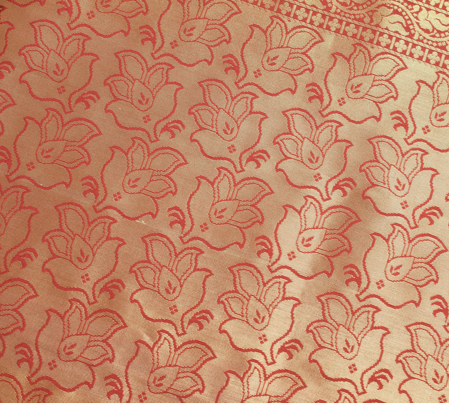 Banarasi Art Silk Saree Blouse Fabric Henna Green Leaves Gold Zari Weaving Sari