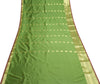 Banarasi Art Silk Saree Blouse Fabric Henna Green Leaves Gold Zari Weaving Sari