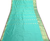 Banarasi Art Silk Saree with Blouse Fabric Aqua Green Leaves Gold Zari Weaving