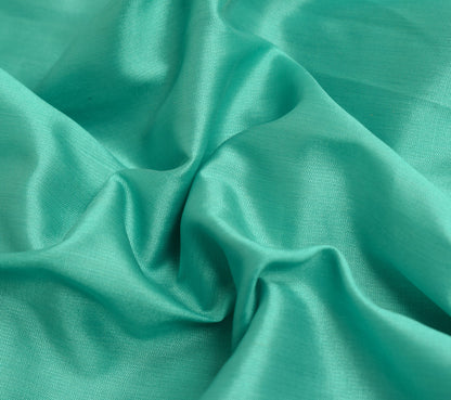 Banarasi Art Silk Saree with Blouse Fabric Aqua Green Leaves Gold Zari Weaving