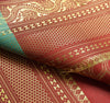 Banarasi Art Silk Saree with Blouse Fabric Aqua Green Leaves Gold Zari Weaving