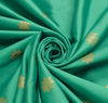 Banarasi Saree Indian Art Silk Woven Zari Brocade Sari Blouse Fabric Aqua Green