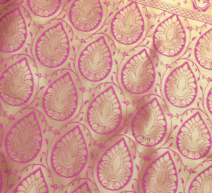 Banarasi Saree Indian Art Silk Woven Zari Brocade Sari Blouse Fabric Aqua Green