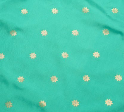 Banarasi Saree Indian Art Silk Woven Zari Brocade Sari Blouse Fabric Aqua Green