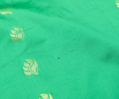 Green Indian Sari Banarasi Art Silk Saree with Blouse Fabric Gold Zari Weaving