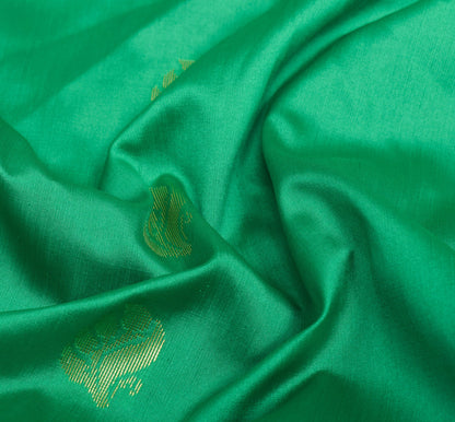 Green Indian Sari Banarasi Art Silk Saree with Blouse Fabric Gold Zari Weaving