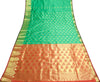 Green Indian Sari Banarasi Art Silk Saree with Blouse Fabric Gold Zari Weaving