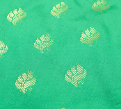 Green Indian Sari Banarasi Art Silk Saree with Blouse Fabric Gold Zari Weaving