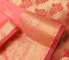 Peach Indian Sari Banarasi Art Silk Saree with Blouse Fabric Gold Zari Weaving